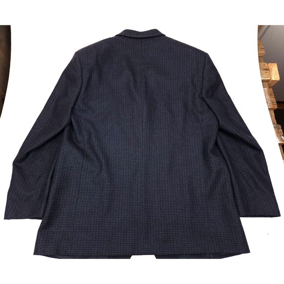 Joseph & Feiss Sport Coat 48 Long 3 Button Blue Black 100% Lambs wool - Picture 2 of 10